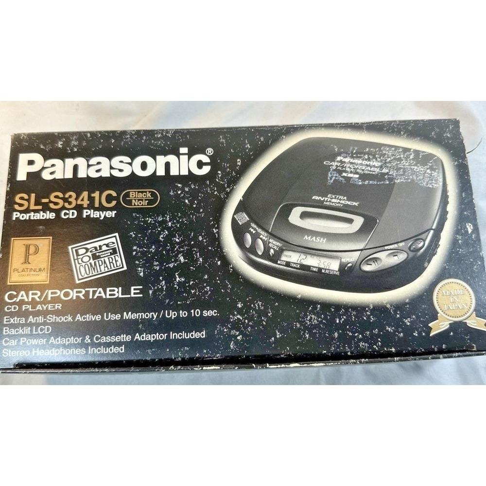 Vintage Panasonic SL– S341C Portable Cd Player Car Kit New in Box MASH NOS